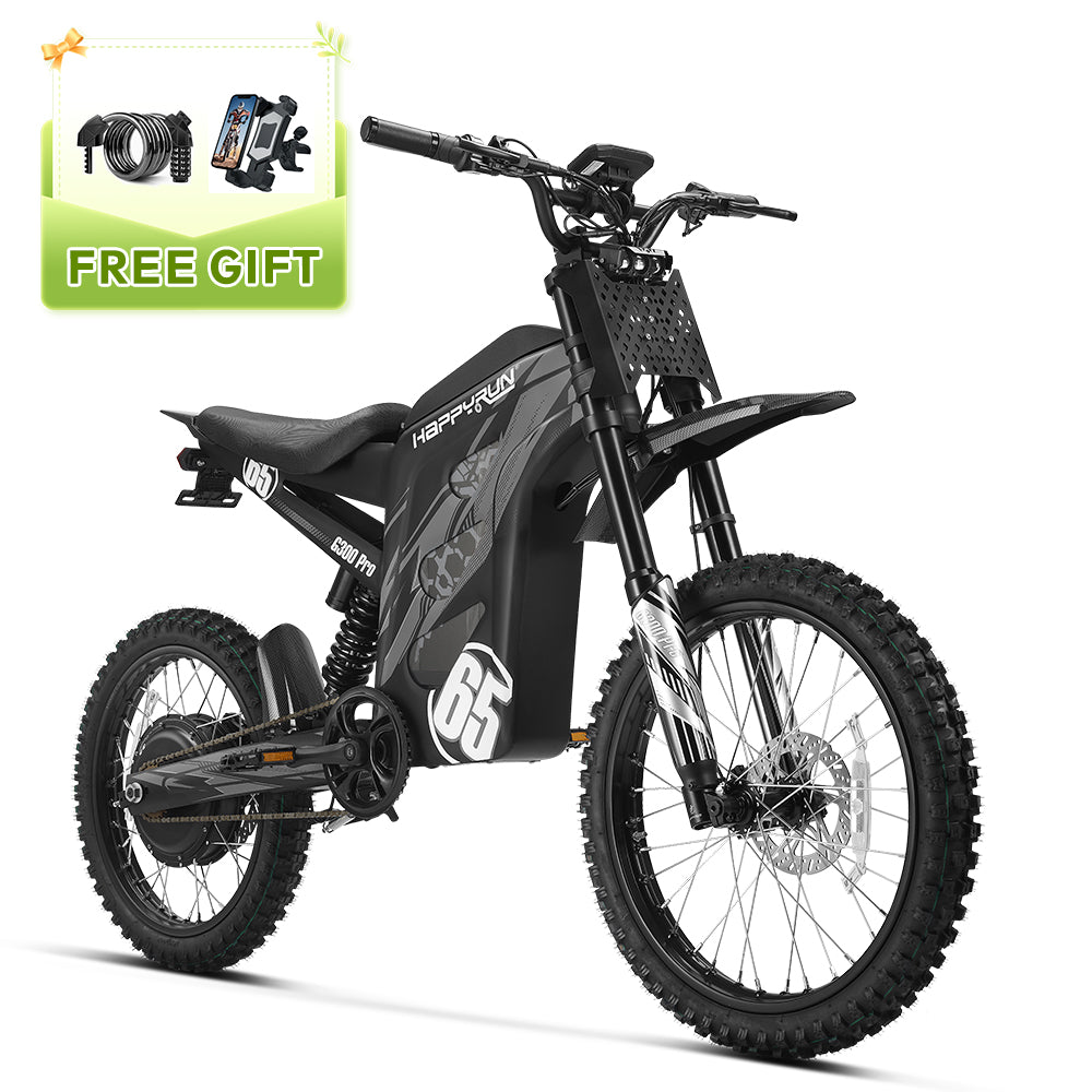 HappyRun G300 Pro 3000W (6500W Peak) Electric Dirt Bike, front view