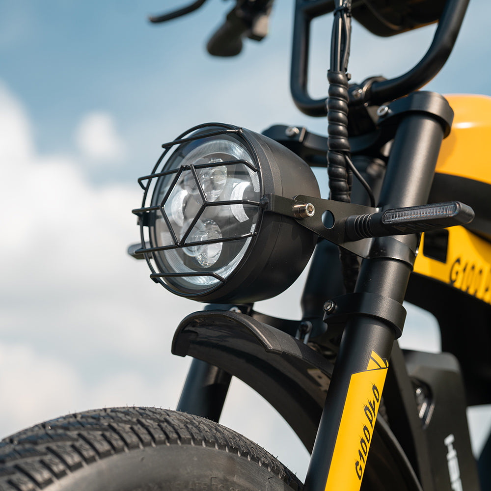 HappyRun G100 Pro 3000W (4000W Peak) Electric Bike - 2-Bike Bundle, wheel and suspension detail
