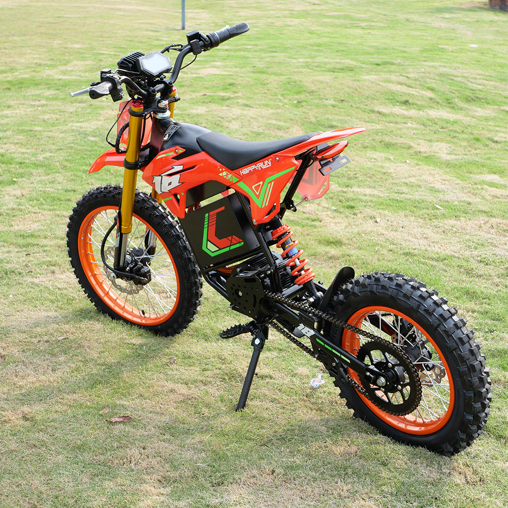 HappyRun F18 2.0 6000W Peak Mid-Drive Electric Dirt Bike, front view
