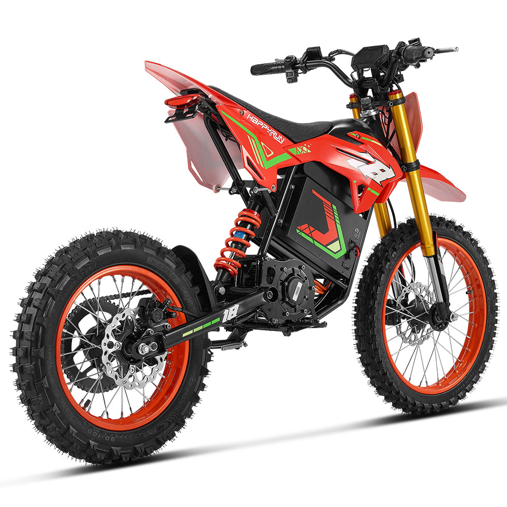 HappyRun F18 electric dirt bike for adults – rear suspension detail