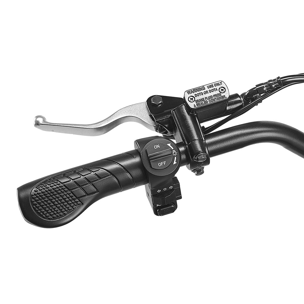 HappyRun F18 2.0 6000W Peak Mid-Drive Electric Dirt Bike, wheel and suspension detail