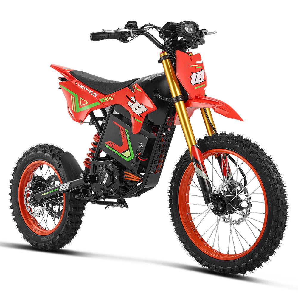 HappyRun F18 electric dirt bike for adults on off-road trail
