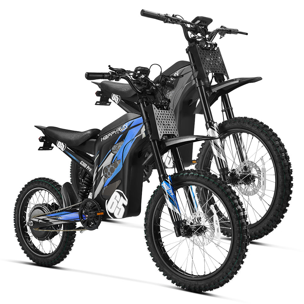 HappyRun G300 Pro 3000W (6500W Peak) Electric Dirt Bike - 2-Bike Bundle
