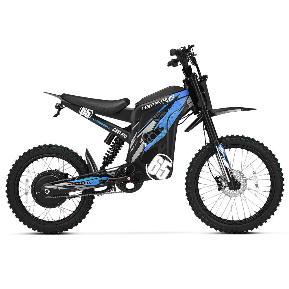 HappyRun G300 Pro 3000W (6500W Peak) Electric Dirt Bike, side profile