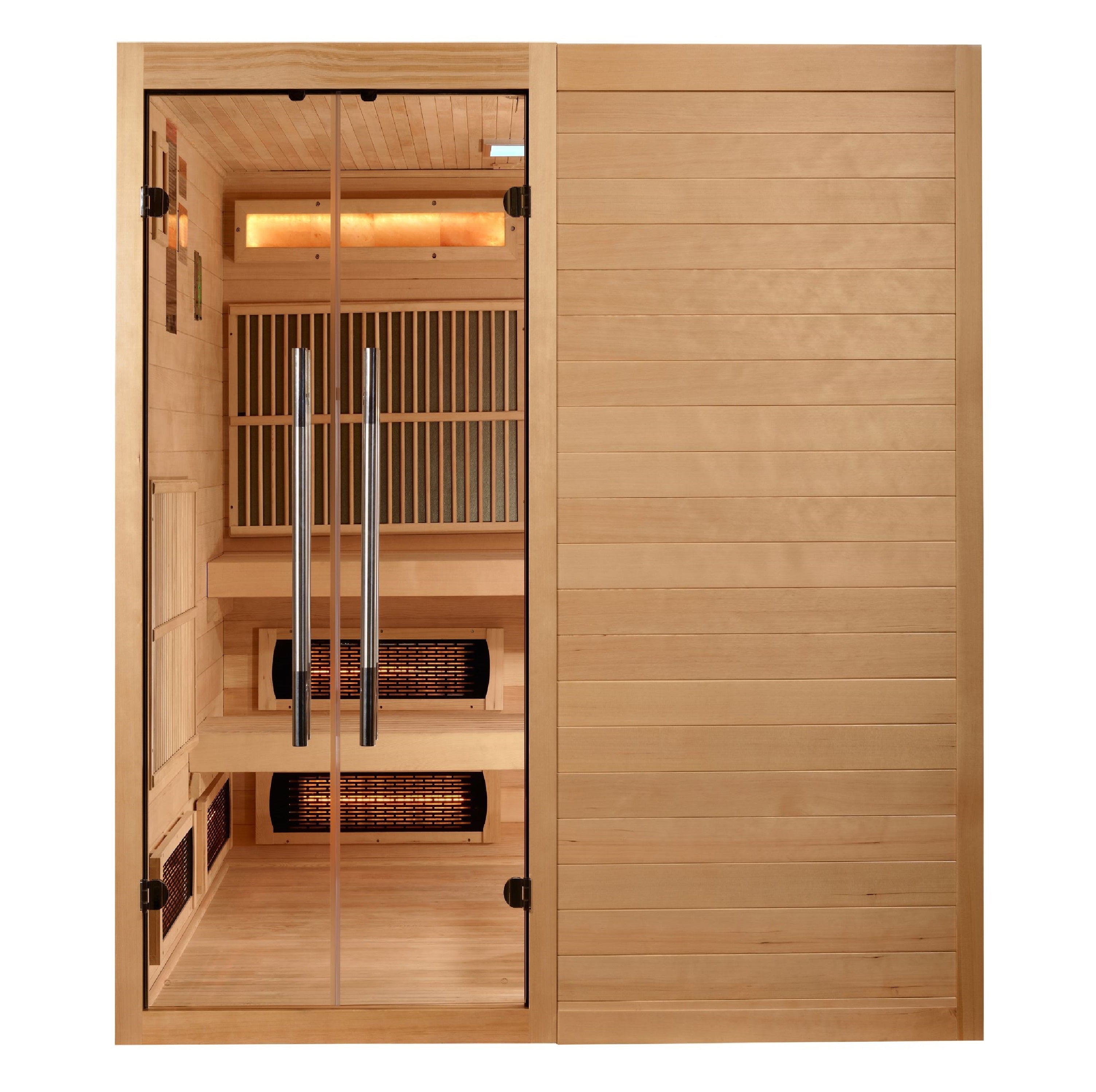 2025 Golden Designs "Toledo" 6 Person Hybrid Sauna (Indoor) Full Spectrum and Harvia Traditional Stove (GDI-8360-01)
