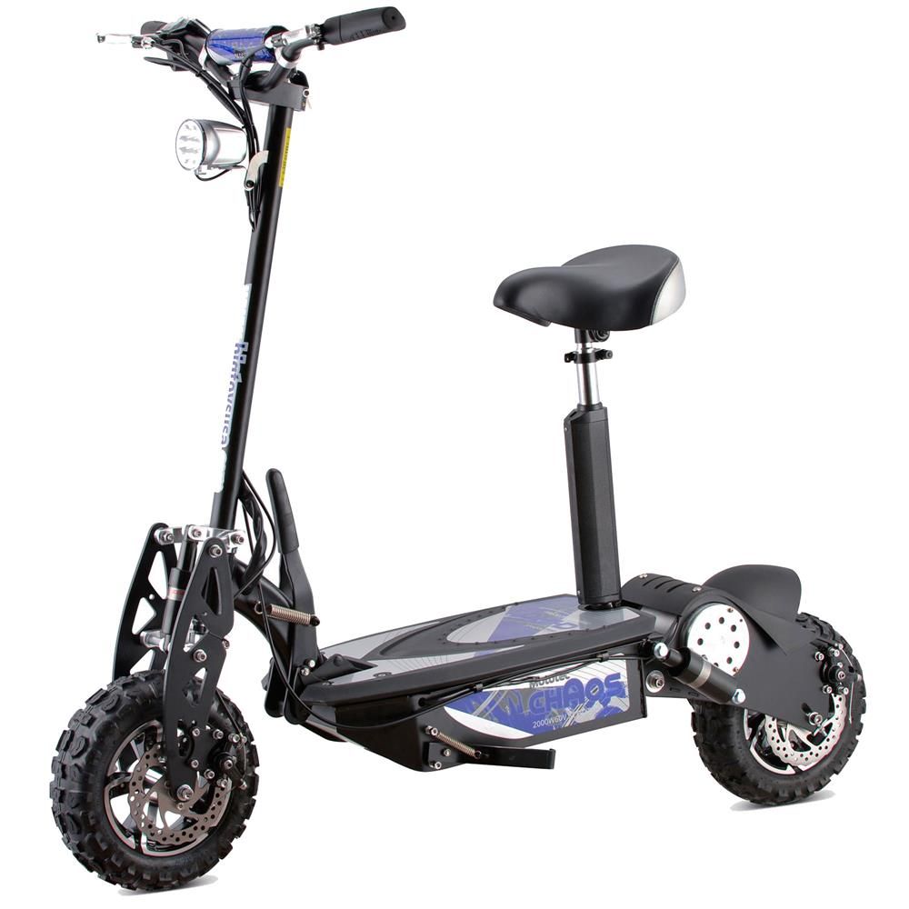 MotoTec Chaos 2000w 60v Lithium Electric Scooter Black – product photo | Distinct Picks