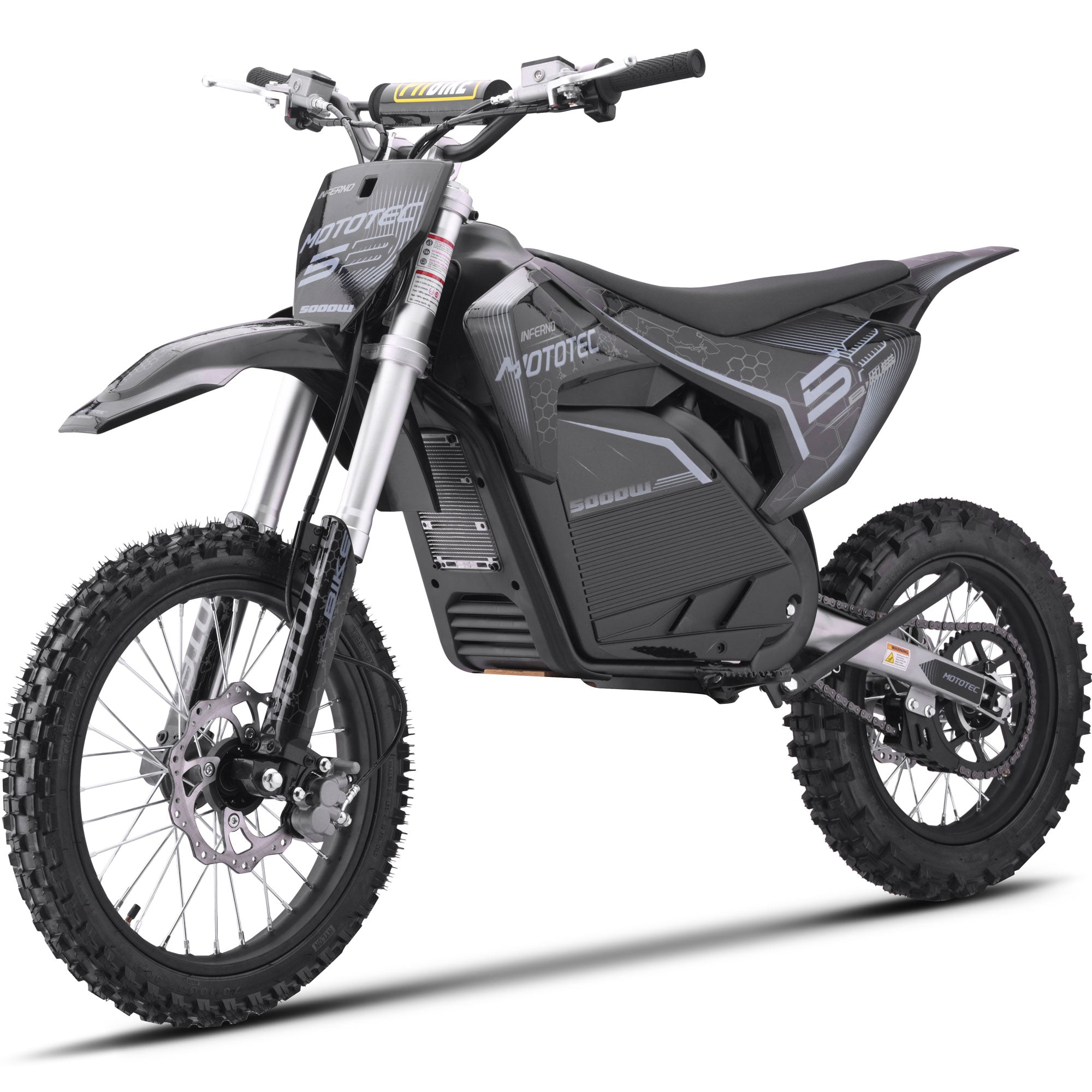 MotoTec 72v Pro Electric Dirt Bike 5000w Lithium Grey