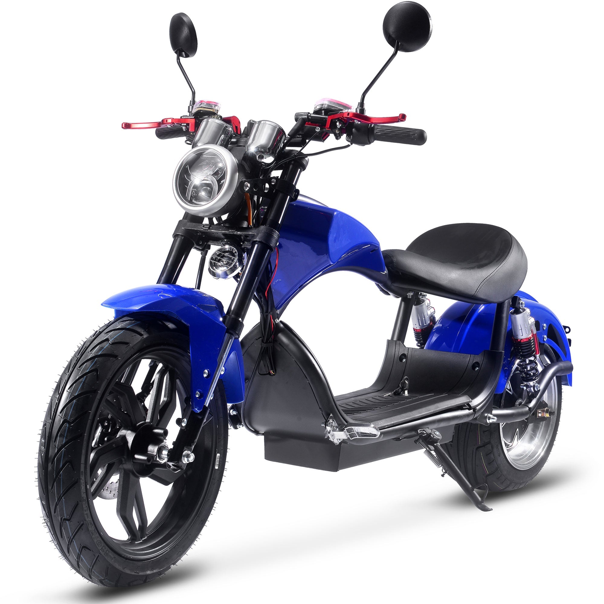 MotoTec Raven 60v 30ah 2500w Lithium Electric Scooter Blue – product photo | Distinct Picks