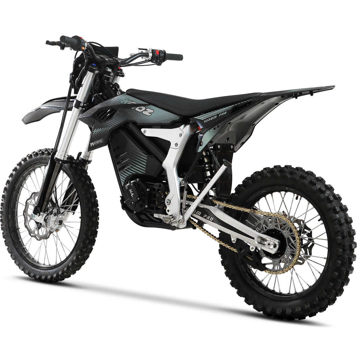 MotoTec Venom 72V 30,000W electric dirt bike, front view