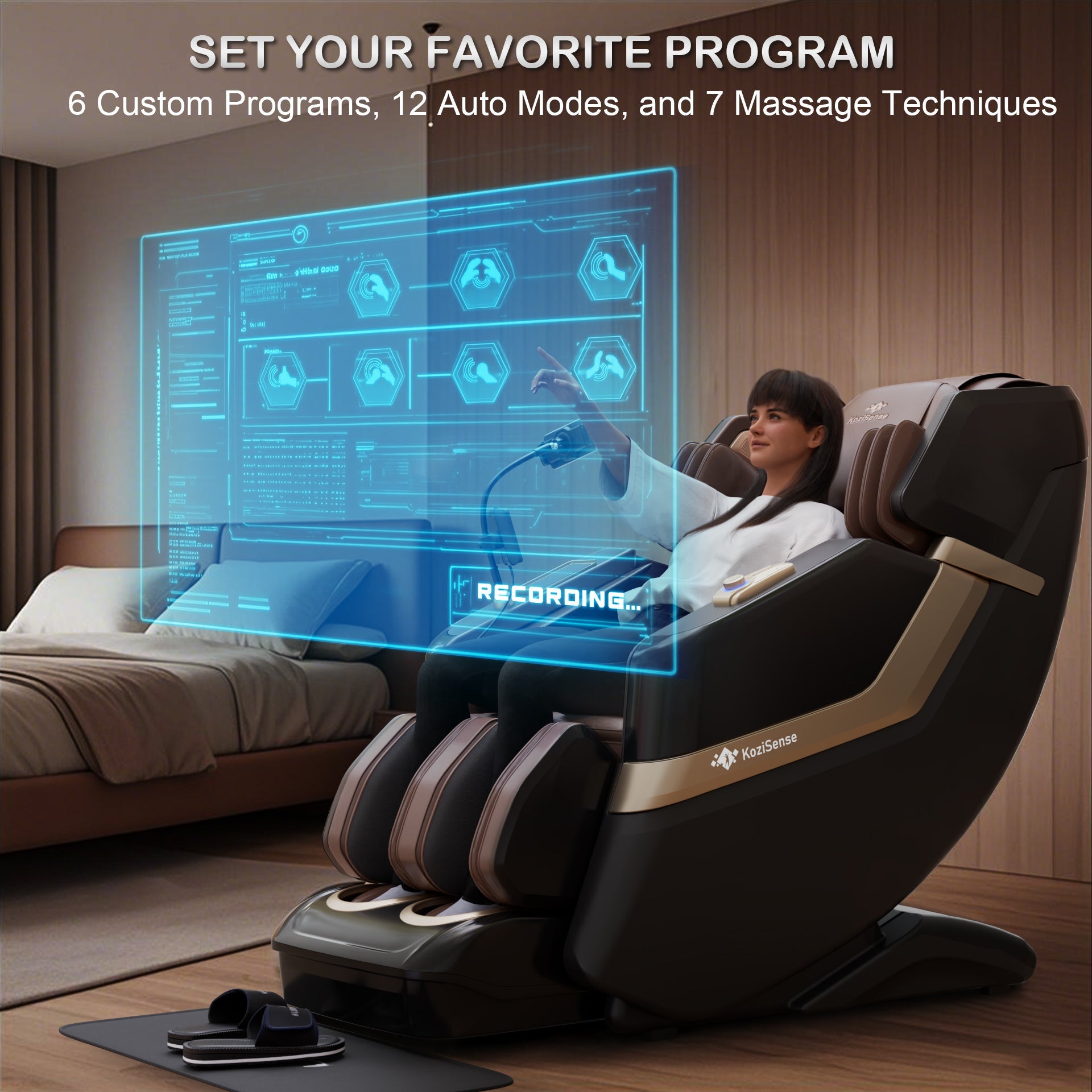 KoziSense KZ-313 New Heated Jade Stone Massage Chair