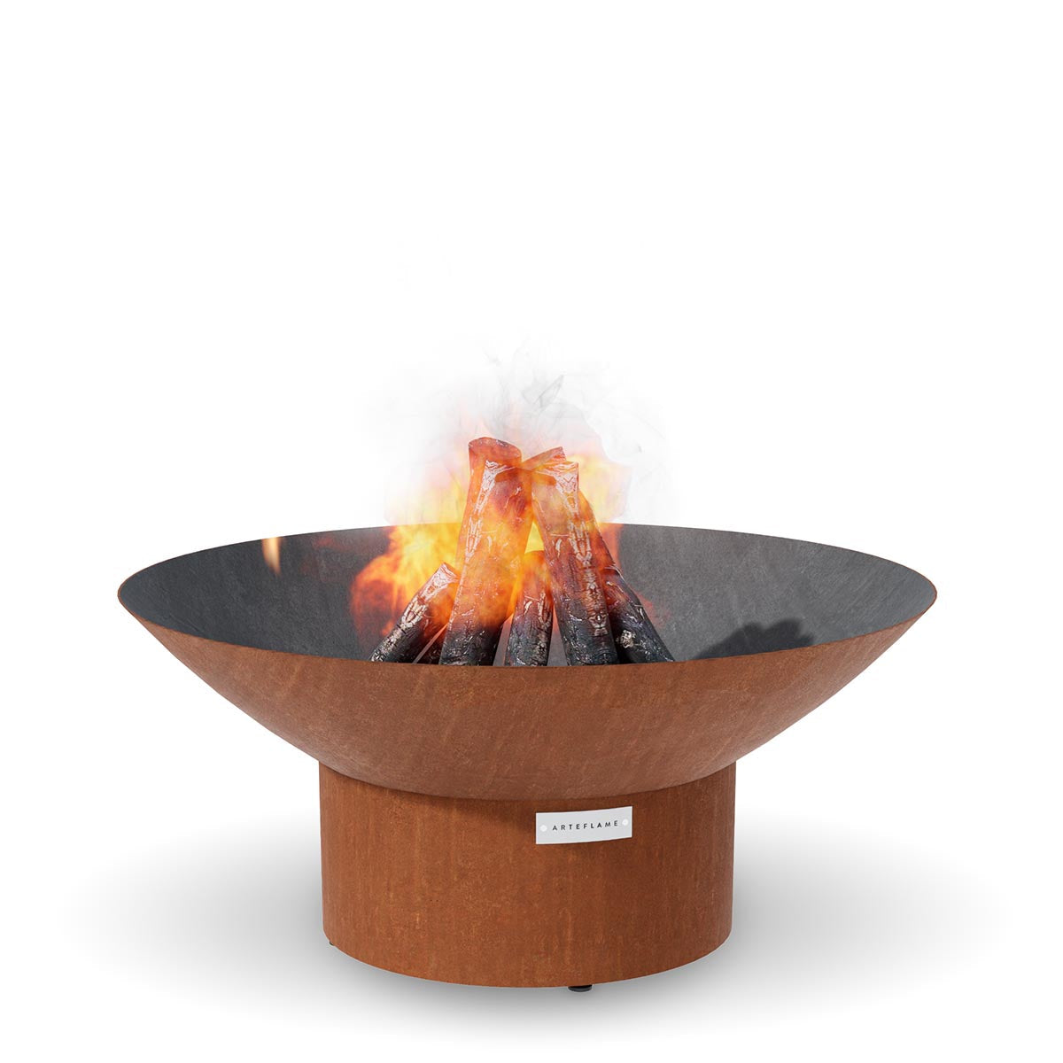 Arteflame Classic 40 fire pit on the low round base