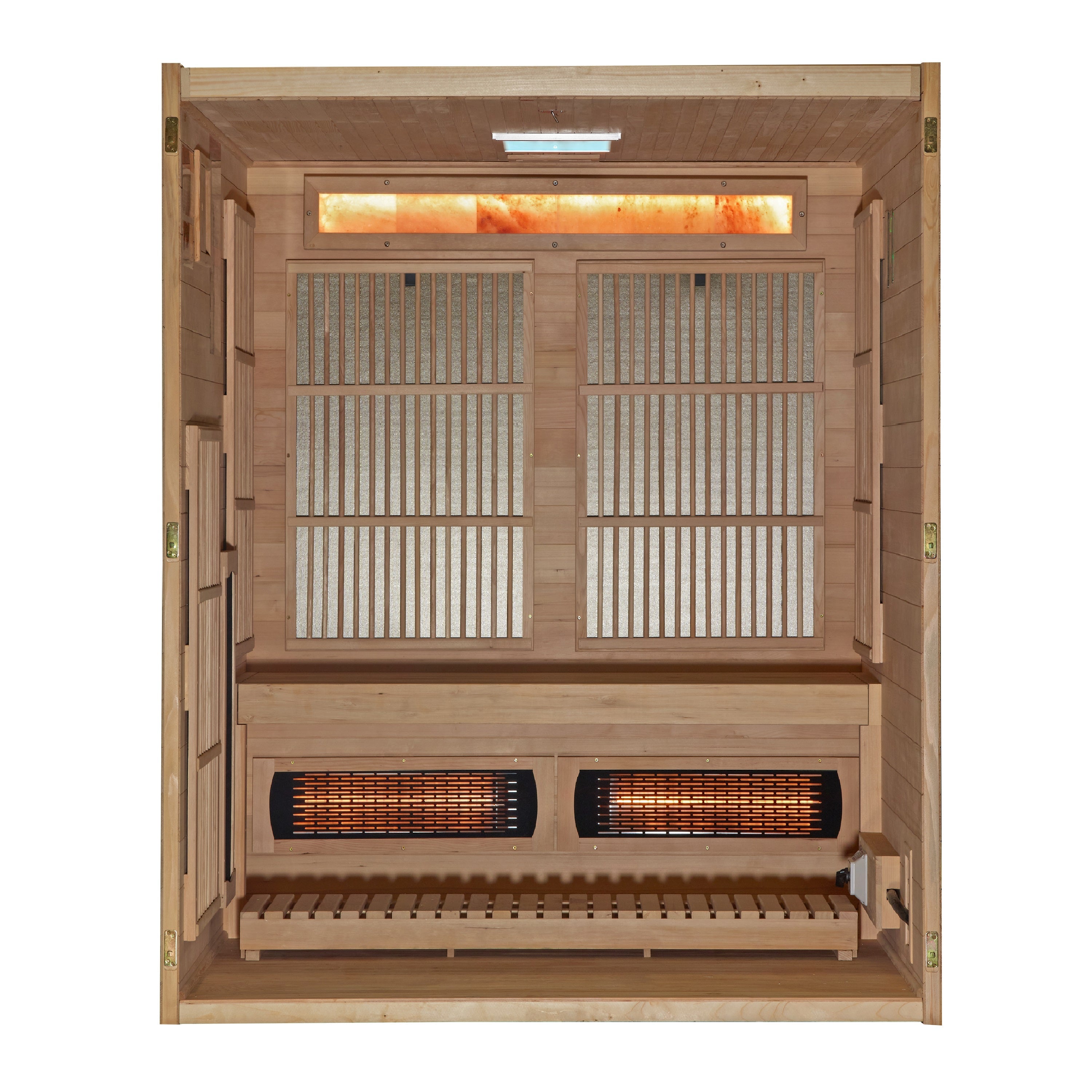 2025 Golden Designs "Soria" 3 Person Hybrid Sauna (Indoor) Full Spectrum and Harvia Traditional Stove (GDI-8330-01)