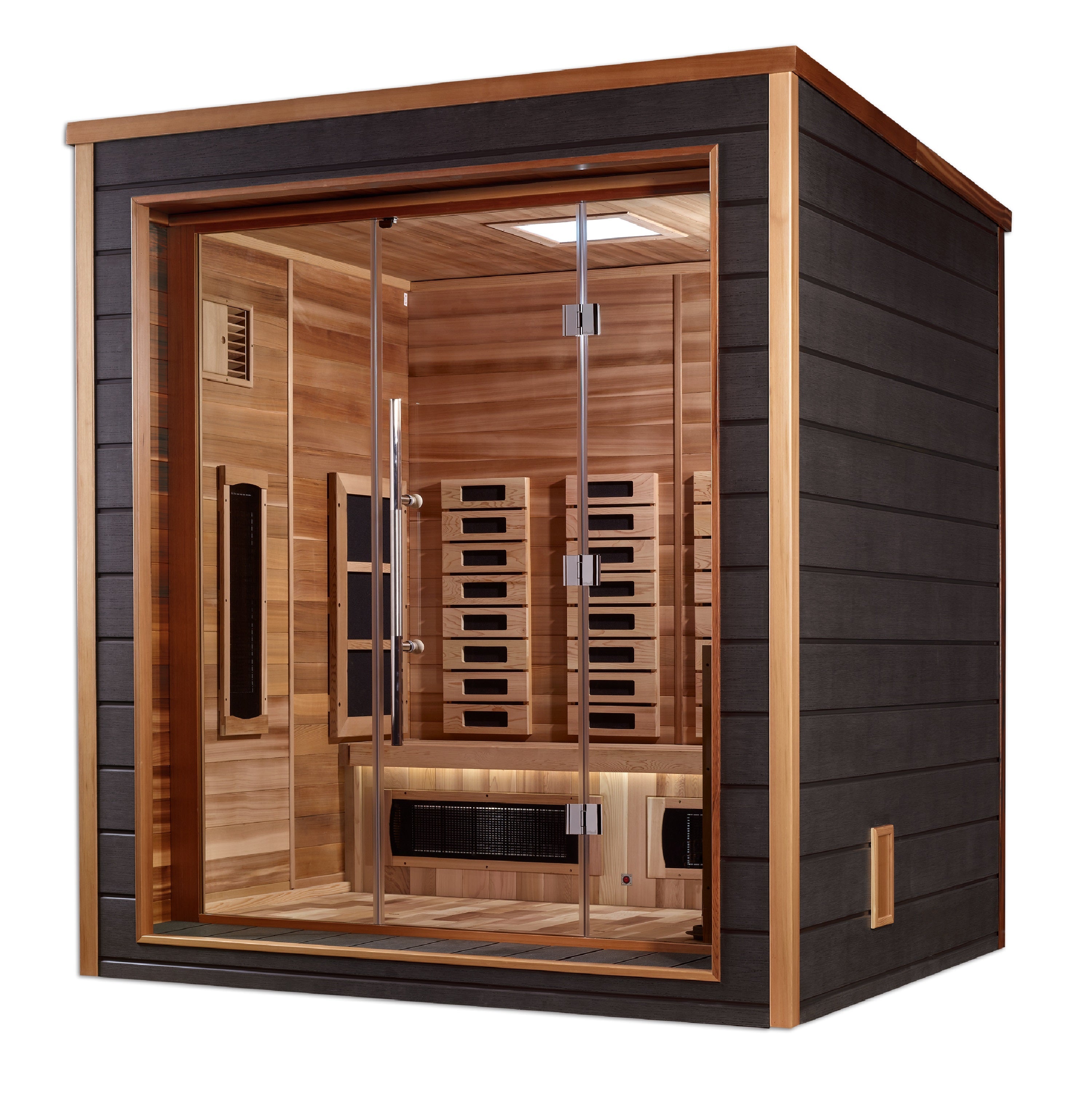 Golden Designs "Visby" 3 Person Outdoor-Indoor PureTech™ Hybrid Full Spectrum Sauna (GDI-8223-01)