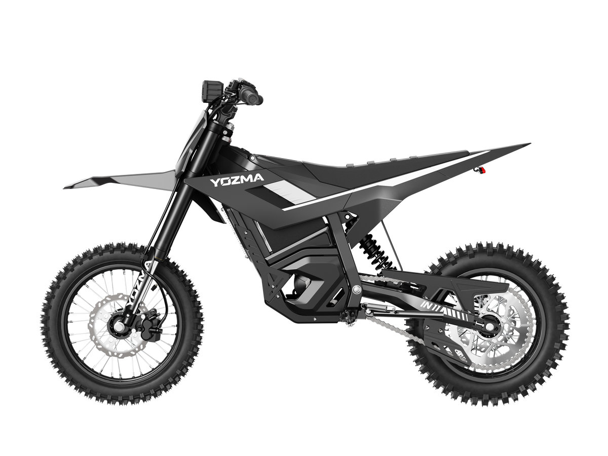Yozma IN 11 electric dirt bike in black, other side profile