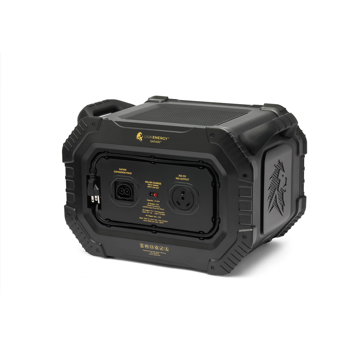 Lion Energy Safari portable power station, back