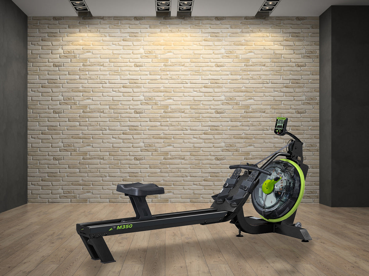 Dynamic Fluid M350 rowing machine on a background