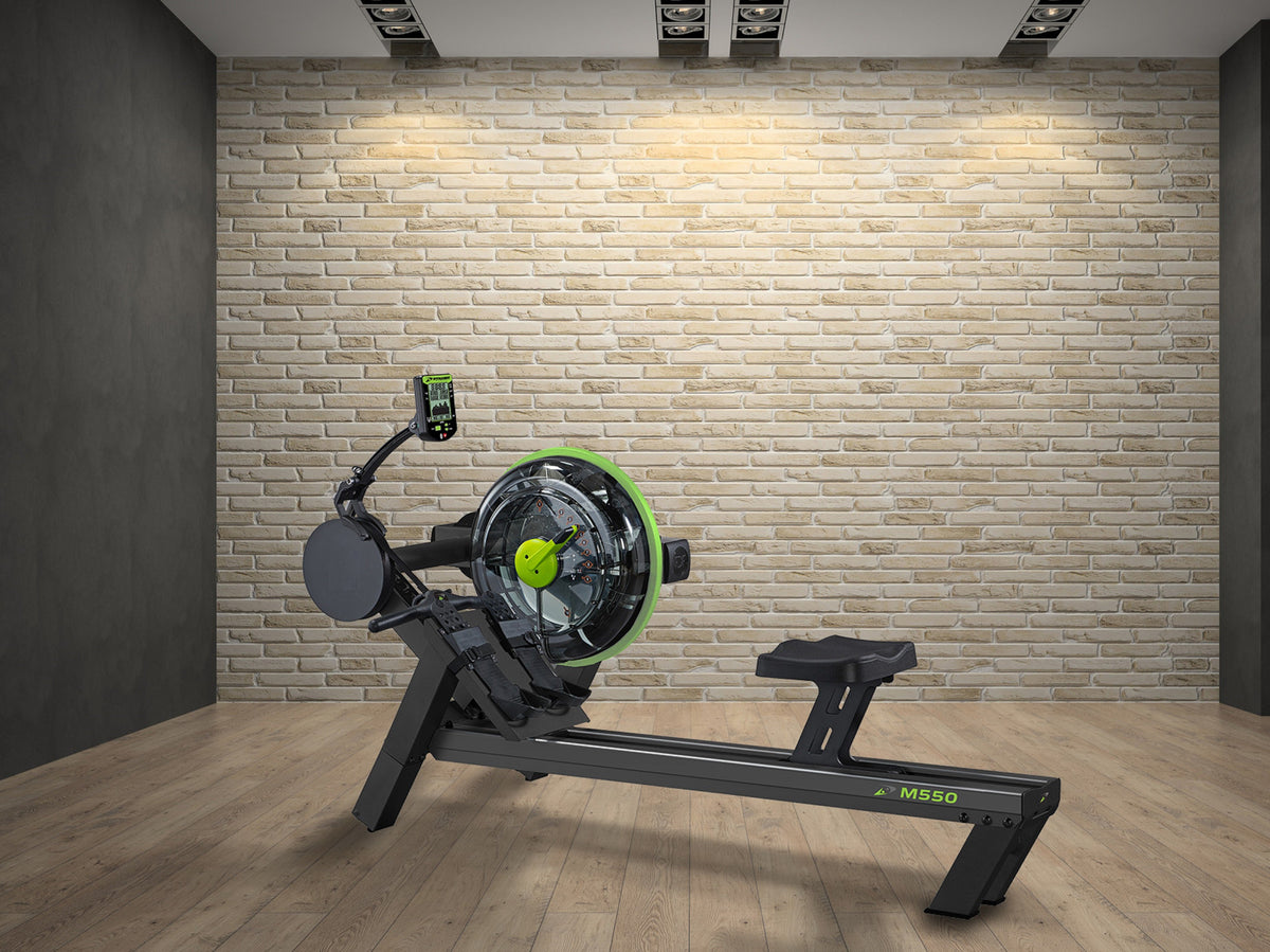Dynamic Fluid M550 rowing machine on a background