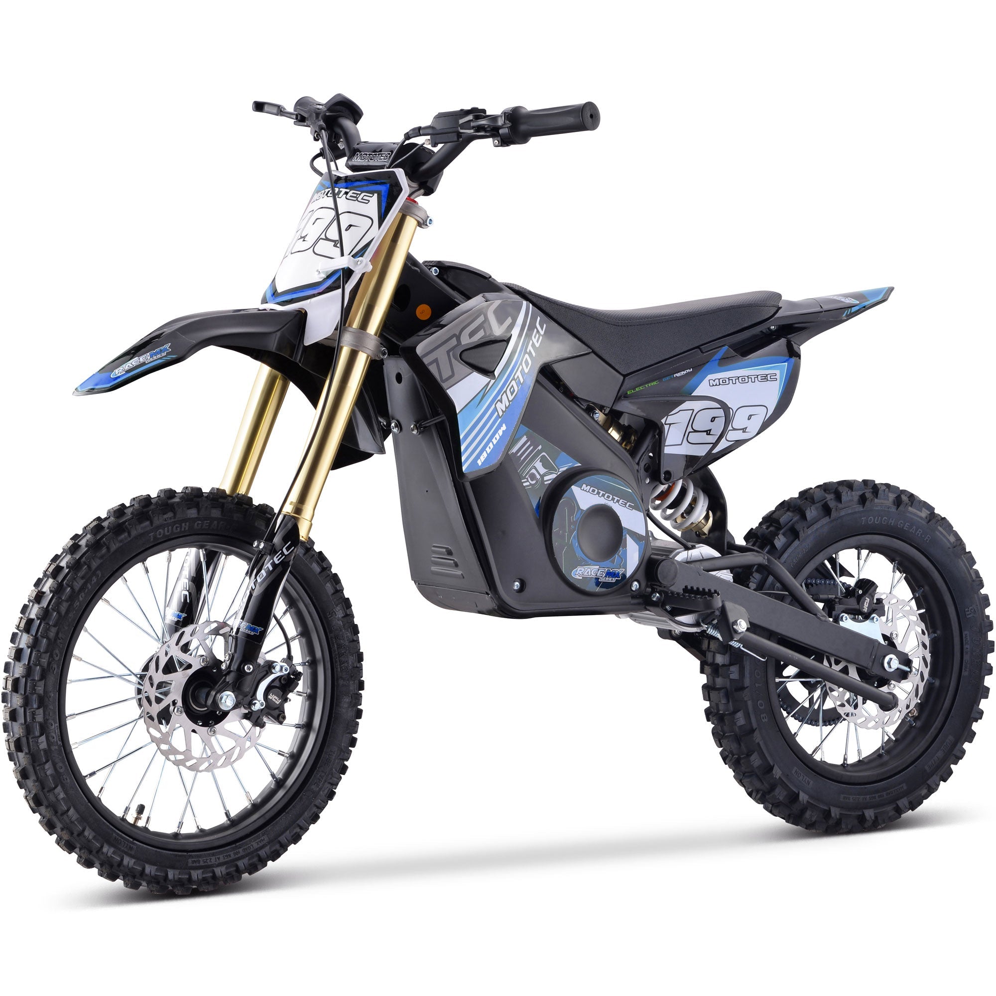 MotoTec 48v 1800w Pro Electric Dirt Bike Lithium Blue