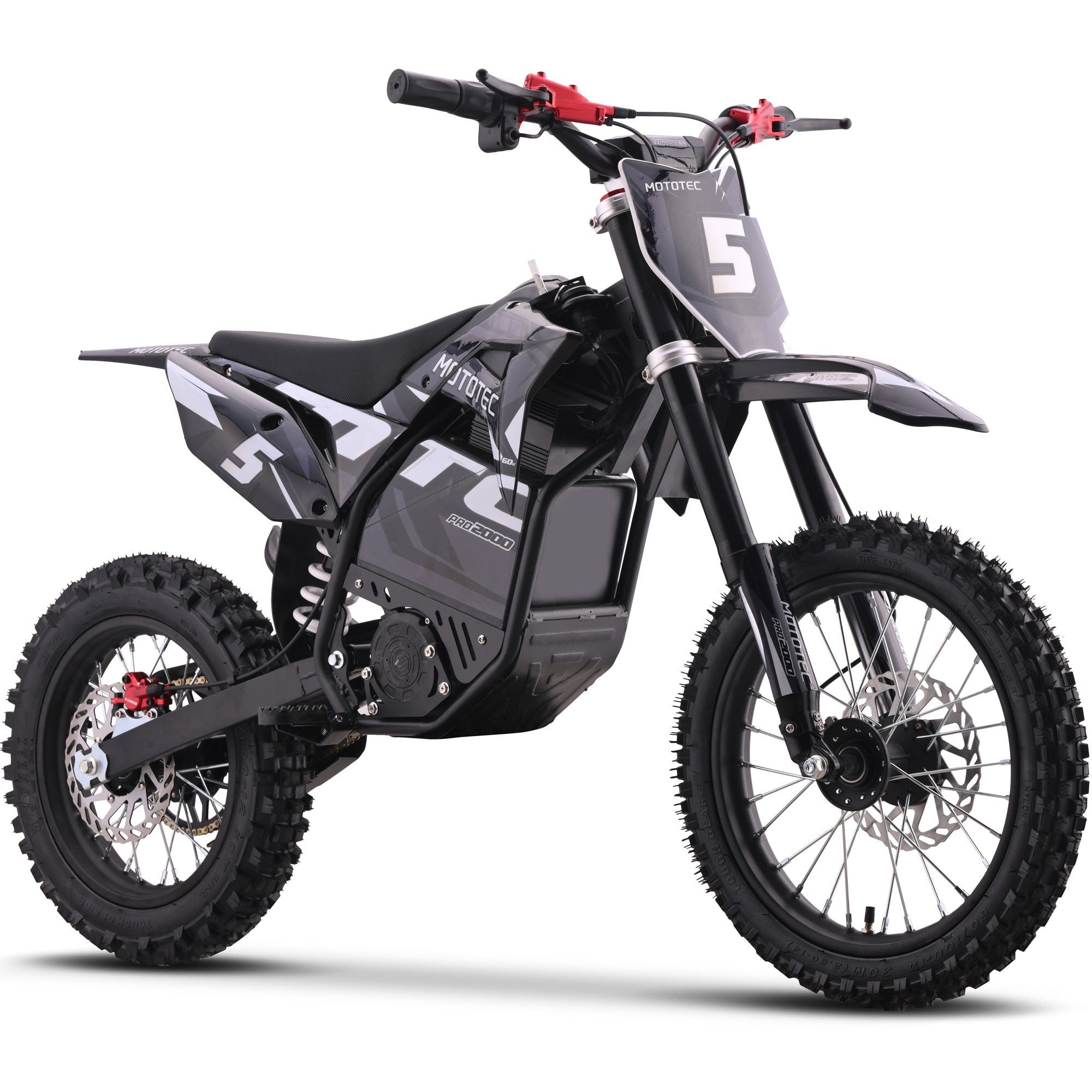 MotoTec 60v Pro Electric Dirt Bike 2000w Lithium Grey