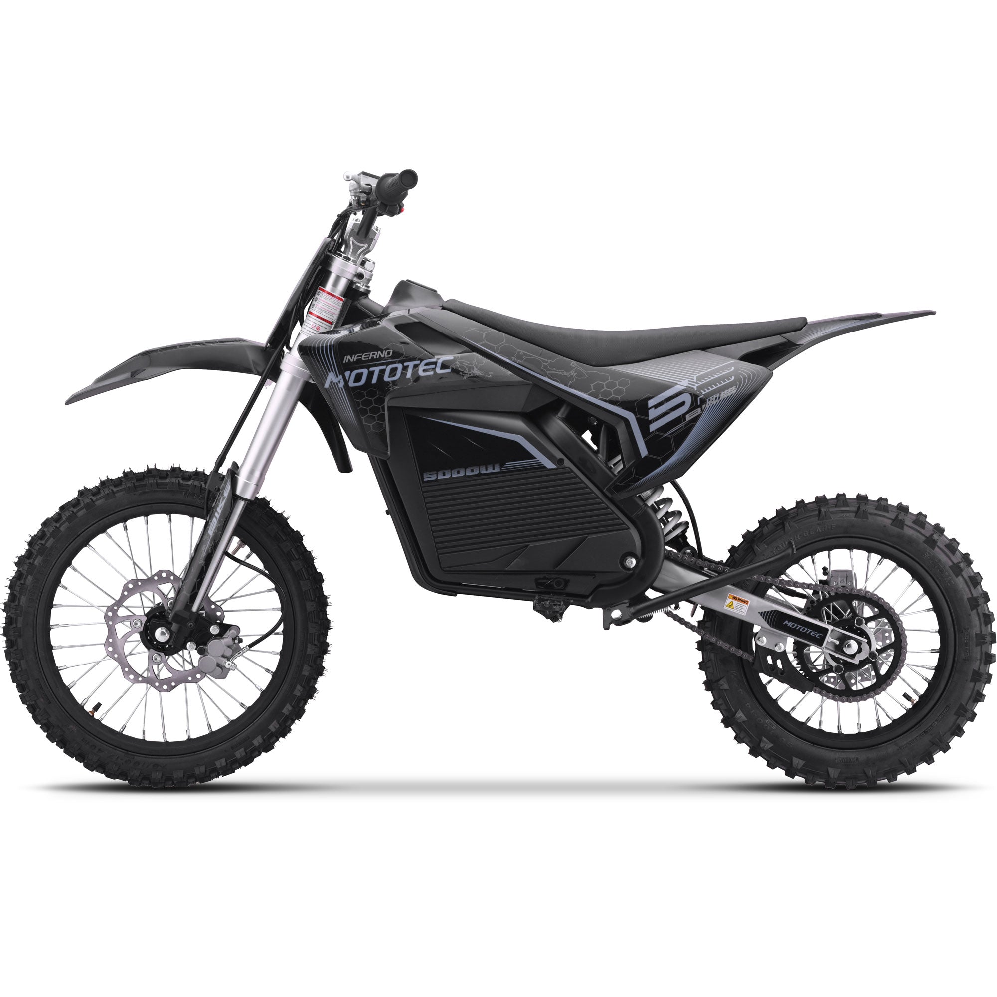 MotoTec 72v Pro Electric Dirt Bike 5000w Lithium Grey