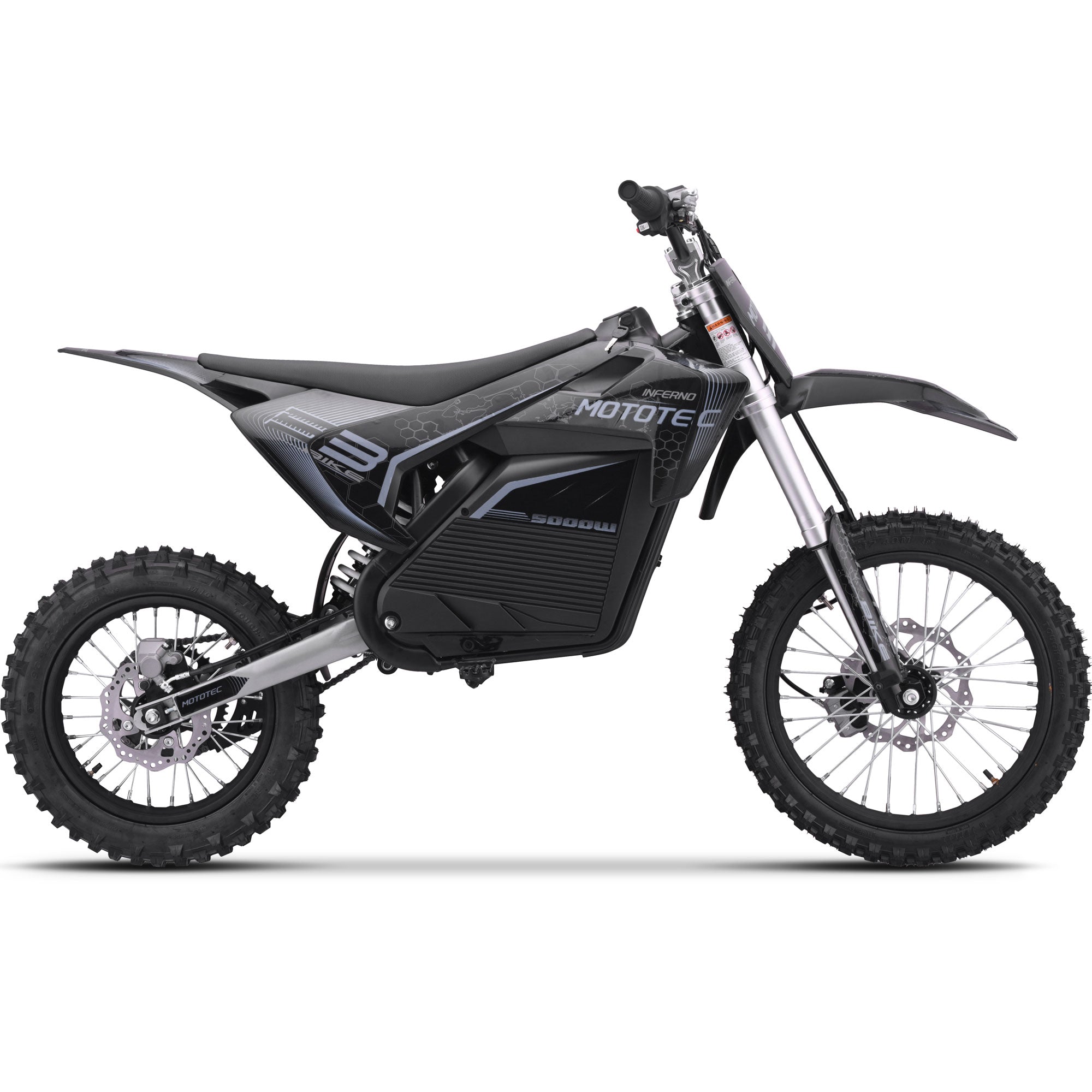 MotoTec 72v Pro Electric Dirt Bike 5000w Lithium Grey