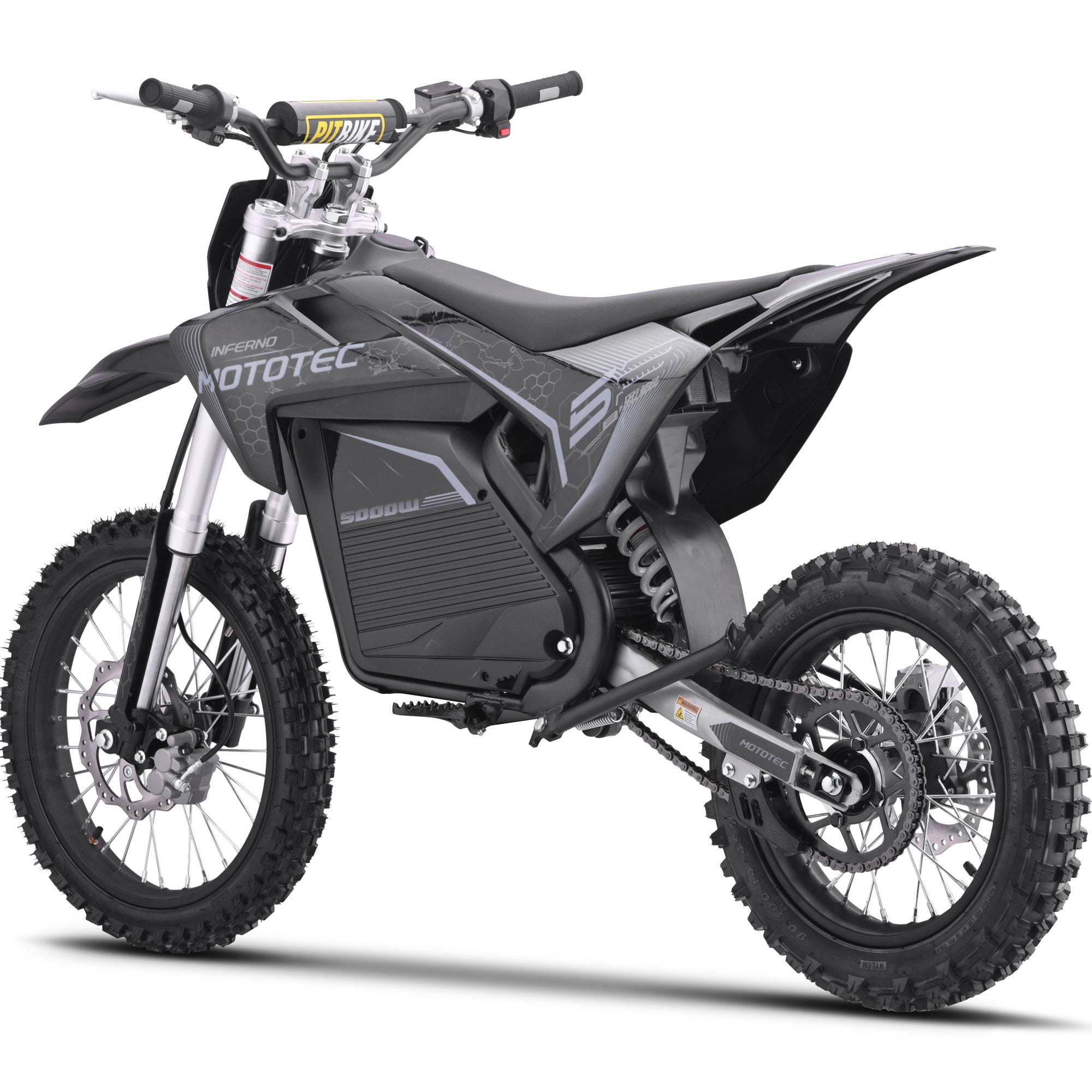 MotoTec 72v Pro Electric Dirt Bike 5000w Lithium Grey