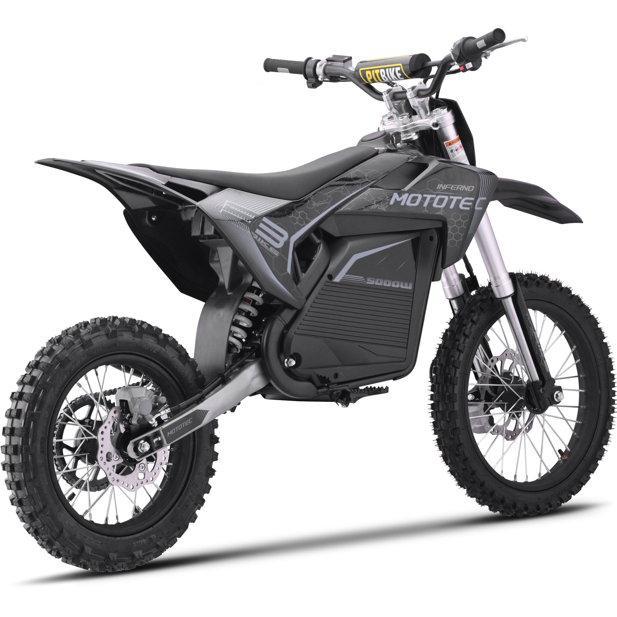 MotoTec 72v Pro Electric Dirt Bike 5000w Lithium Grey