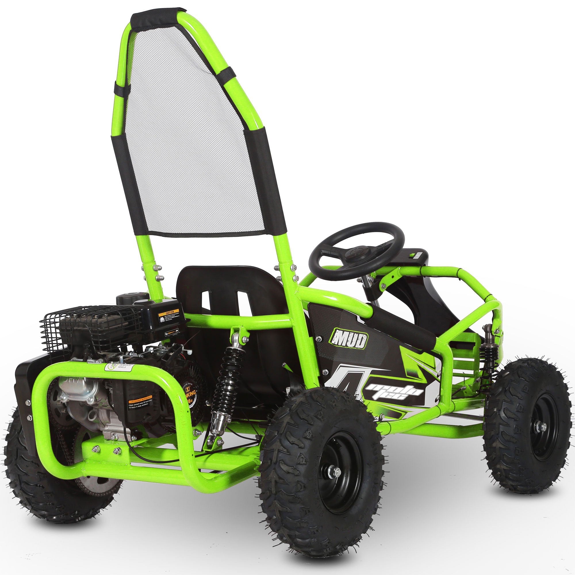 MotoTec Mud Monster 98cc Go Kart Full Suspension Green