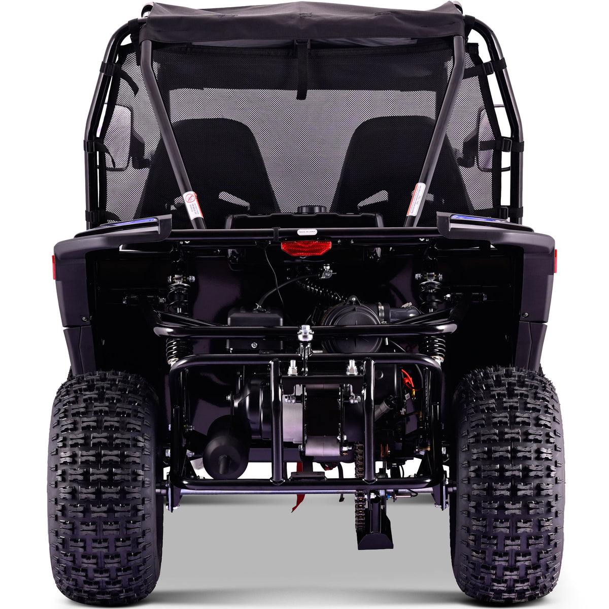 MotoTec Titan 200cc Gas UTV Blue, rear view