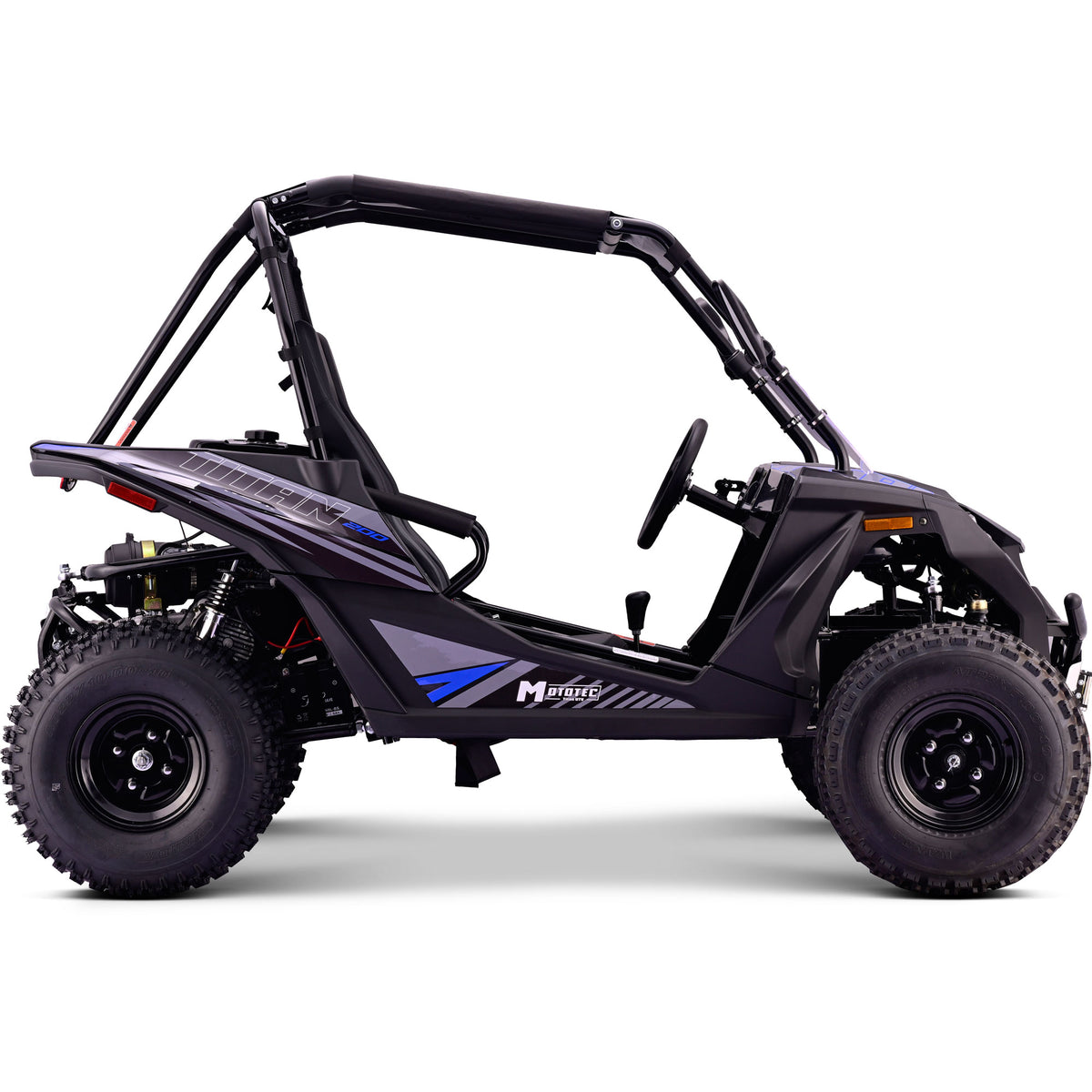 MotoTec Titan 200cc Gas UTV Blue, detail view