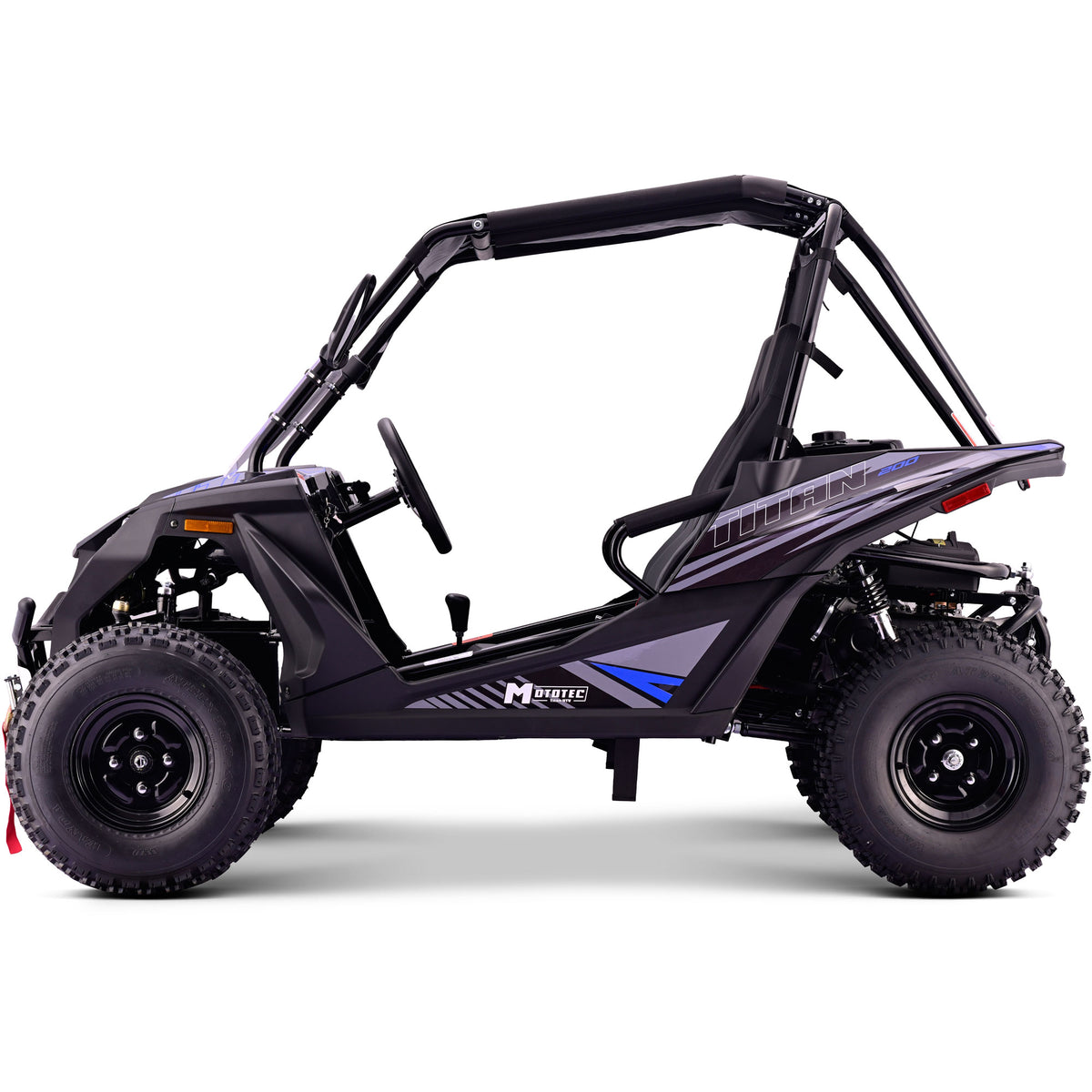 MotoTec Titan 200cc Gas UTV Blue, suspension detail