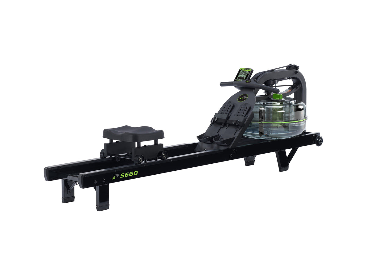Dynamic Fluid S660 Forge rowing machine, three-quarter view