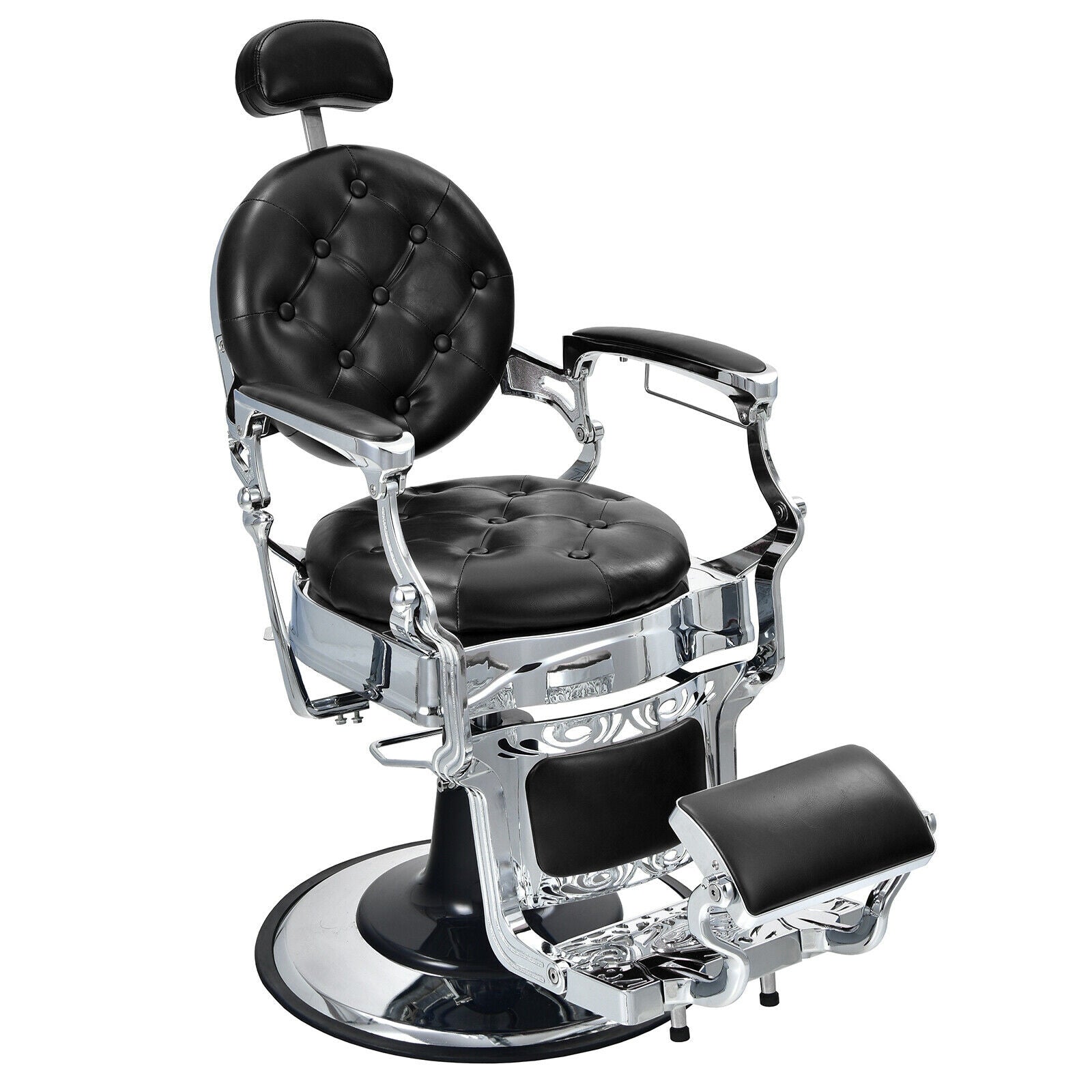 Vintage Barber Chair with Adjustable Height and Headrest, Black - product photo | Distinct Picks